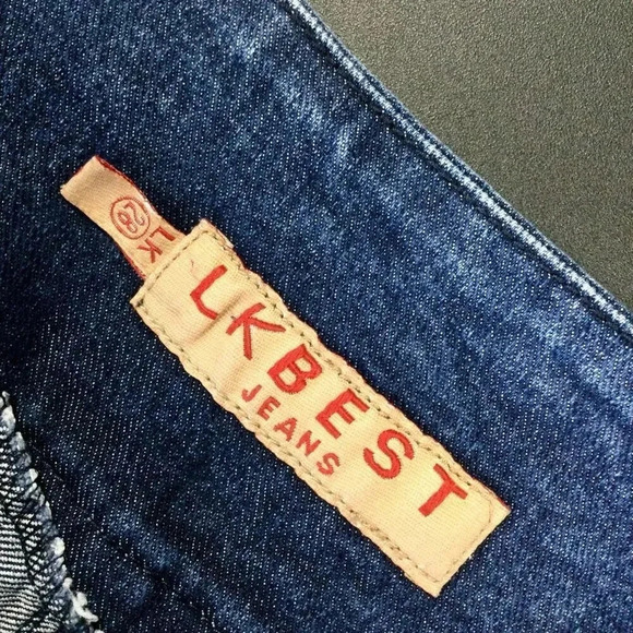 L K Best Womens Size 28 Denim Jeans Blue Gold Embroidery Flare Leg Medium Wash - Picture 5 of 8